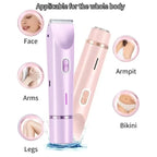 Mother'S Day Gift, 2 in 1 Electric Hair Removal Tool Trimmer for Women, Dual-head Electric Razors, Body & Facial Electric Shaver, Waterproof Wet & Dry Use Trimmer, Shaver for Women