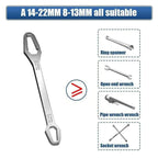 Universal Car Torx Wrench,8-22mm Self-tightening Wrench,Double-head Torx Spanner,Non-Slip Multi-function Wrench for Most Nuts & Bolts Repair,Professional Car Assembly & Disassembly Tool.