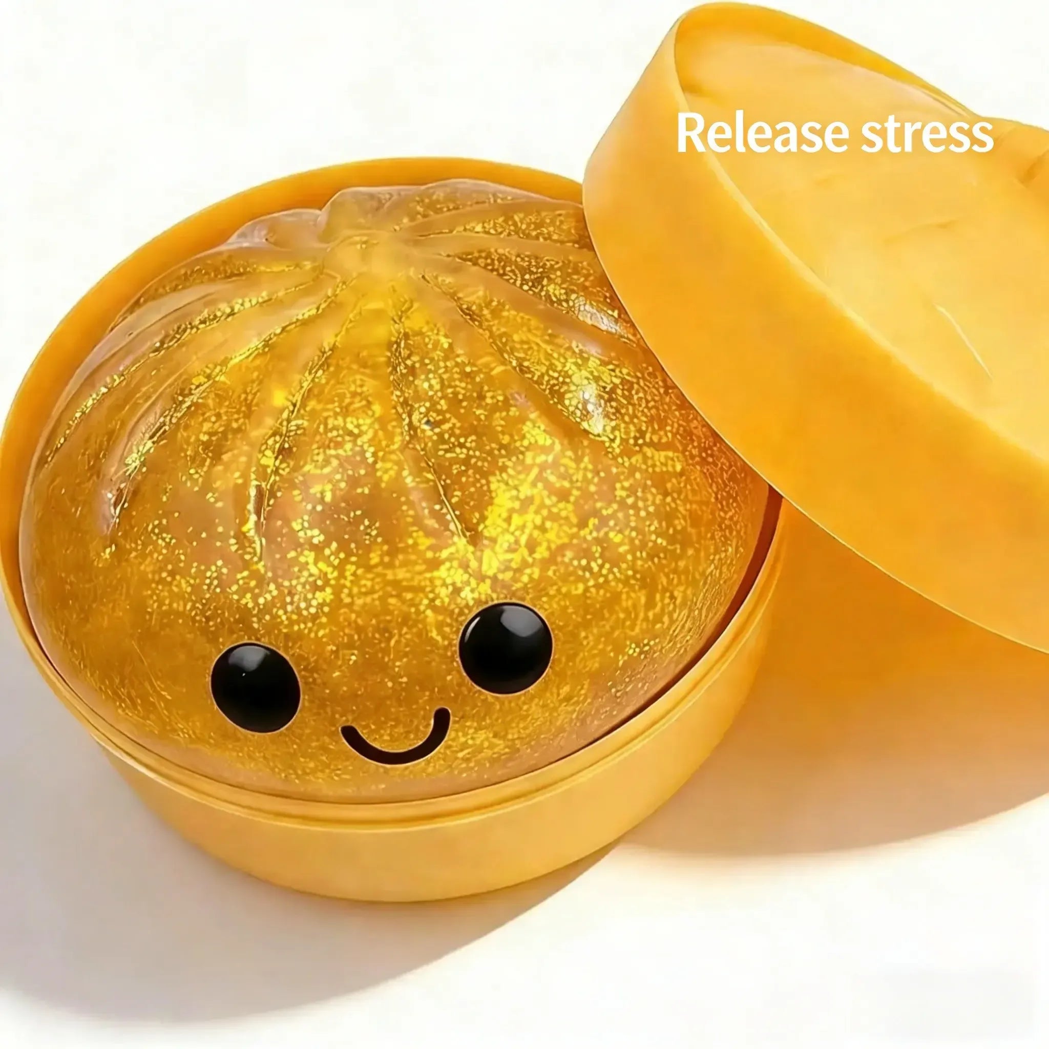 Giant Glitter Dumpling, Giant Dumpling Squishy, Mega Rainbow Dumplings, Cute Anxiety Relief Fidget Toy, with Steamer Box,Soft Squeeze Decompression Dough for Adults