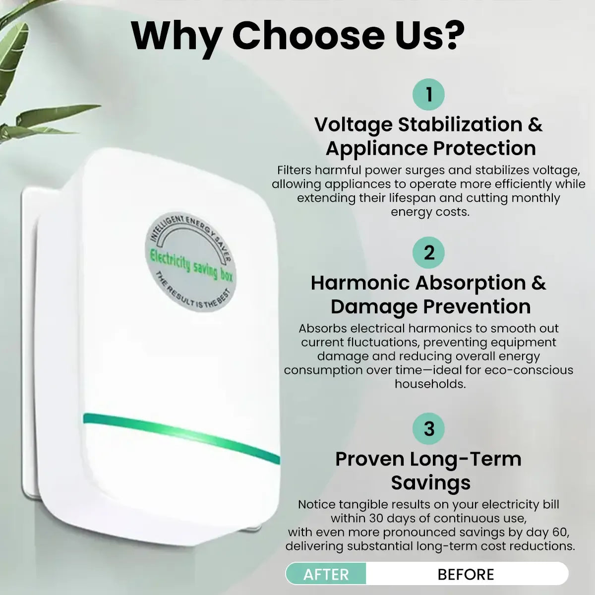 Plug-In Power Box with US Plug 2026 Updated Design, Compatible with 90–250V Input Range
