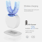 ABS Electric Dual-Color Rechargeable Sonic Rotating Couple Set Tooth Cleaner Smart Teeth Whitener with Intelligent Timer & Quadrant Reminder for Efficient Cleaning