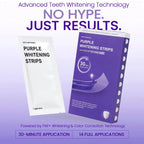 Purple Teeth Whitening Strips-14 strips 7 Whitening Sessions for 30min - Safe for Enamel - Non Sensitive Teeth Whitening - Peroxide-Free - Daily Oral Care, Yellow Teeth Stain Correction & Effective Colour Enhancement