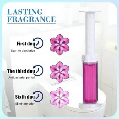 6-Pack Toilet Gel, 6 Floral Stamp Designs, Scented Toilet Cleaner and Air Freshener, Lasts for Half a Year