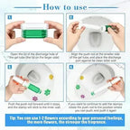 6-Pack Toilet Gel, 6 Floral Stamp Designs, Scented Toilet Cleaner and Air Freshener, Lasts for Half a Year