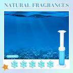 6-Pack Toilet Gel, 6 Floral Stamp Designs, Scented Toilet Cleaner and Air Freshener, Lasts for Half a Year