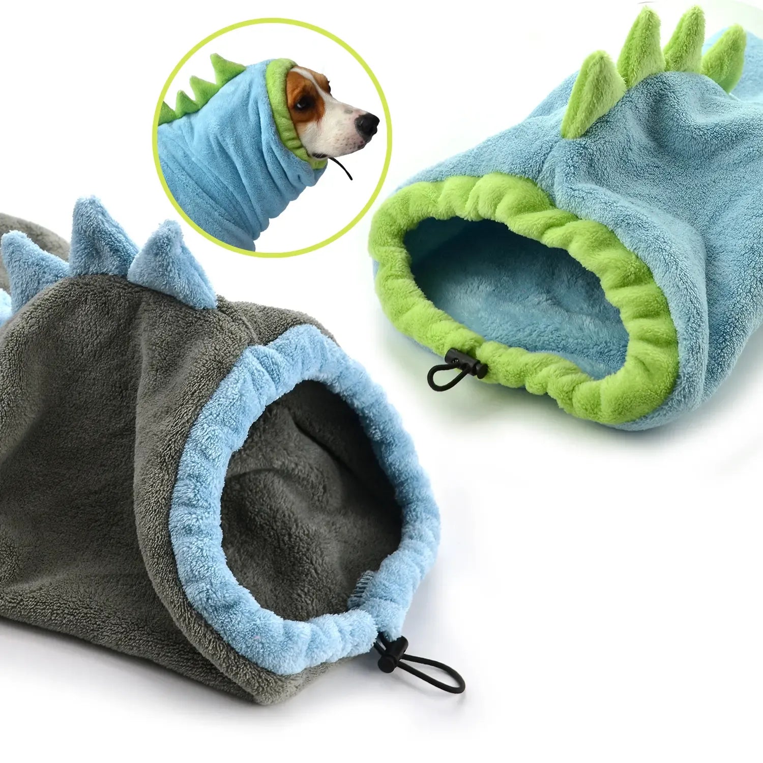 2 Counts Quick-Dry Dog Bathrobe Pet Towels Set, Adjustable Microfiber Robe with Drying Gloves, Ideal for Cold Weather