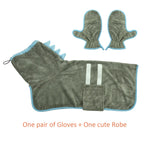 2 Counts Quick-Dry Dog Bathrobe Pet Towels Set, Adjustable Microfiber Robe with Drying Gloves, Ideal for Cold Weather