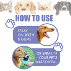 Cat & Dog Dental Cleaning Spray — Removes Tartar Stains, Freshens Breath, Pet Oral Care Spray