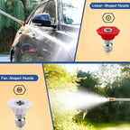 Jet Nozzle Power Washer for Garden Hose, Includes 2 High-Pressure Nozzles and Quick Connectors
