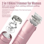 Bikini Trimmer for Women, Electric Shaver and Razor Rechargeable 2-in-1 Body and Facial Epilator