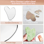 304 Stainless Steel Gua Sha Facial Tools. Comfort Guasha Tool for Face or Body Massage. Relieve Tensions and Reduce Redness Skin Care Tool for Body Treatment, Metal Beauty Essentials mothersdaygift