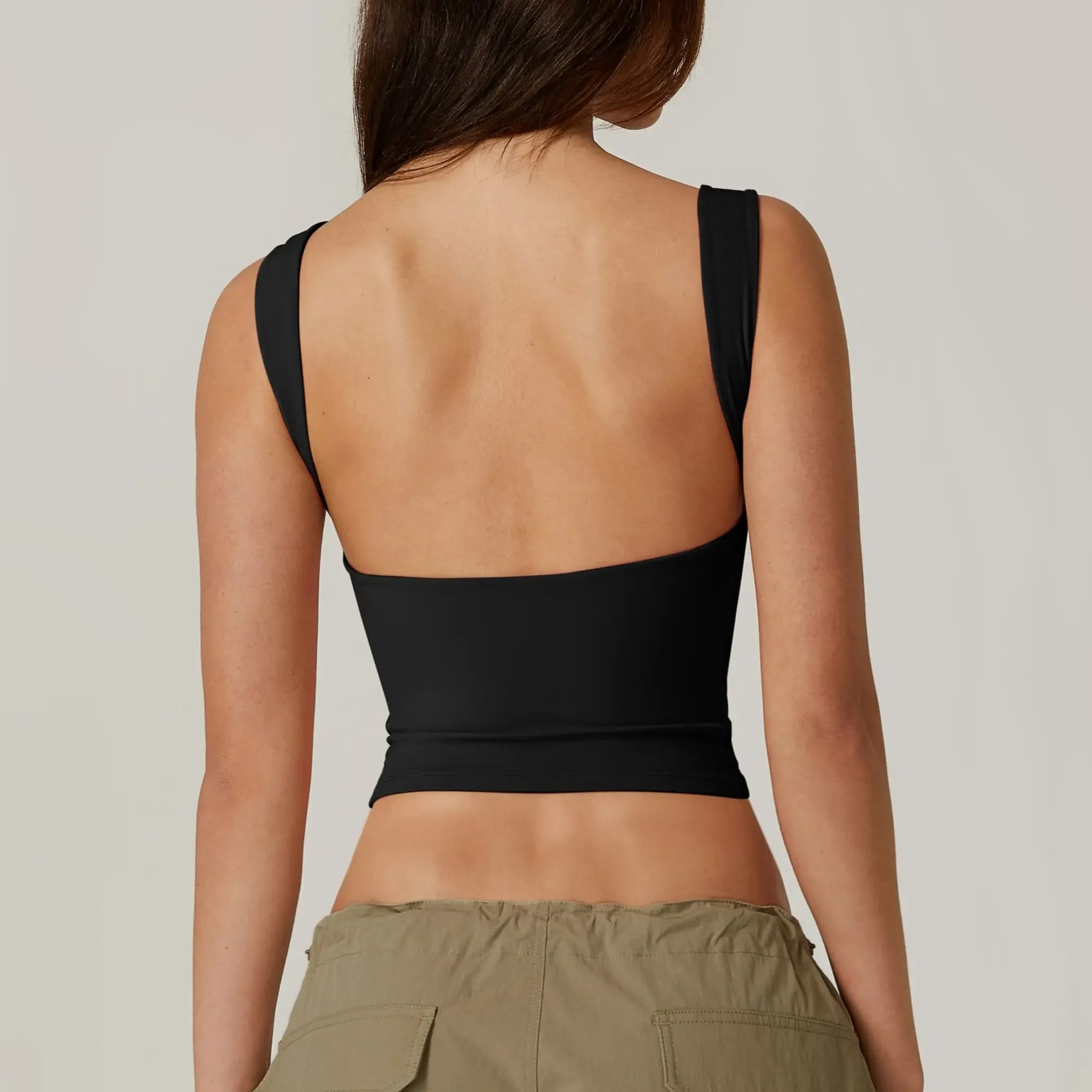 Women's Sexy Open Back Sleeveless Crop Tank High Neck Slim Fit Cropped Tee Shirt Y2k Tops Comfort Fabric