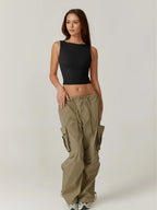Women's Sexy Open Back Sleeveless Crop Tank High Neck Slim Fit Cropped Tee Shirt Y2k Tops Comfort Fabric