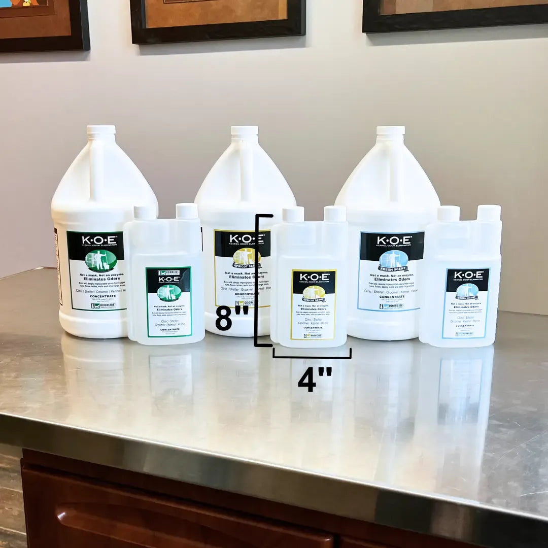 K.O.E. 16oz Concentrate - Kennel Odor Eliminator - Non-Enzymatic Formula, KOE, Apricot, Fresh, Original Scent, 16 oz Pint