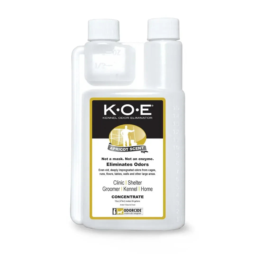 K.O.E. 16oz Concentrate - Kennel Odor Eliminator - Non-Enzymatic Formula, KOE, Apricot, Fresh, Original Scent, 16 oz Pint