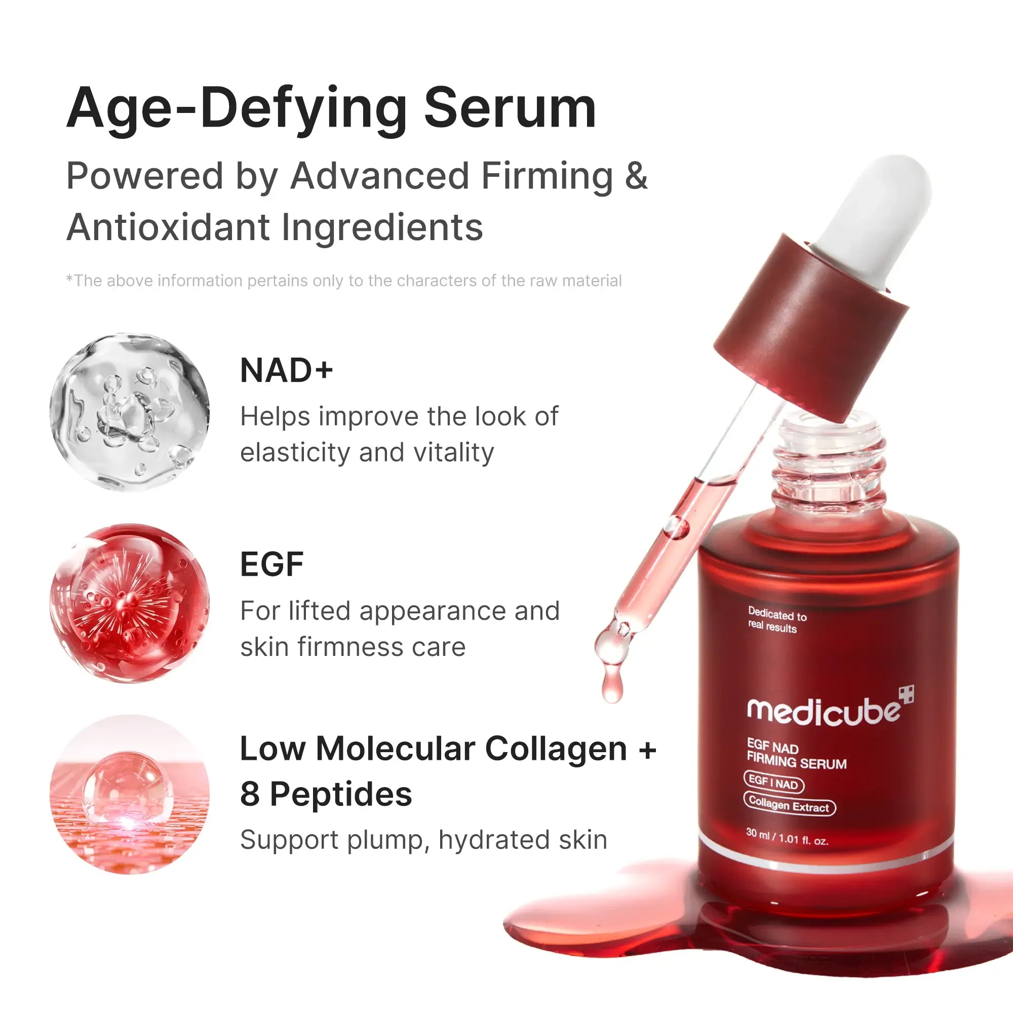 [medicube] NAD+ EGF Firming Serum | NAD+, EGF, Collagen Extract, Anti-aging, Plumping, Radiance Boosting Serum | Cares for Look of Fine Lines, Skin Elasticity & Firmness For Youthful-looking Skin (30ml / 1.01 fl. oz.) | Korean Skincare, K-Beauty