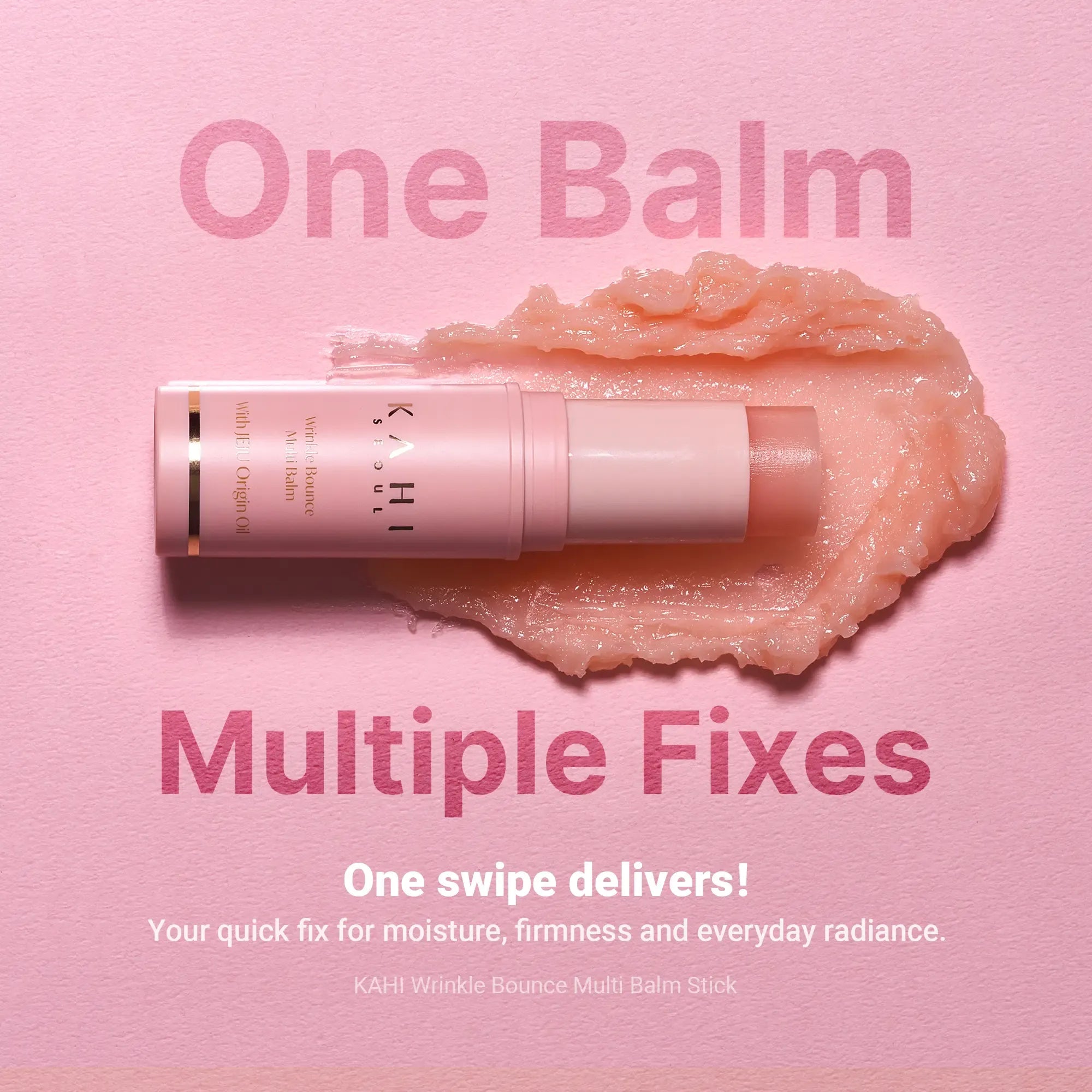 KAHI Wrinkle Bounce Multi Balm Stick - PDRN Collagen Wrinkle Stick & Hydrating Multi-Use Balm for Face Lips & Neck Anti-Aging Radiance Booster with Salmon Collagen Jeju Fermented Oil & PDRN Skin Repair Moisturizing Hydrate Nourishing