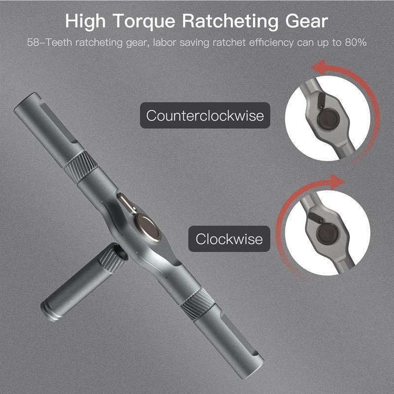 SEESE 24 in 1 DlY Screwdriver Set,1 Set SwitchableScrewdriver Shape Magnetic Screwdriver Set,Compact and Portable Ratchet Screw0driver SetHome Repair Tool Box