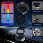 Guccqueen Universal Magnetic Car Phone Holder Strong Vacuum Suction Cup Mount for All Smartphones & Vehicles Foldable Design Works on Dashboard Gym & Bathroom Mirrors