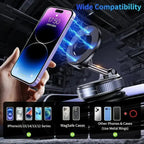 Guccqueen Universal Magnetic Car Phone Holder Strong Vacuum Suction Cup Mount for All Smartphones & Vehicles Foldable Design Works on Dashboard Gym & Bathroom Mirrors