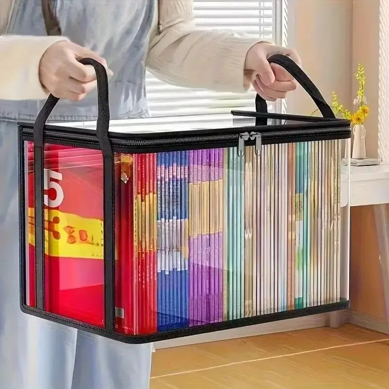 Large Clear Thick Plastic Storage Box with Hinged Lid, Heavy-Duty Durable High Capacity Organizer, Perfect for Home, Camping, Travel, Attic and Moving