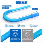 Sealegend Dryer Vent Cleaner kit Dryer Vacuum Hose Attachment with Stretch Universal Connector, Dryer Vent Cleaning Tool Vacuum Hose Lint Remover, Blue