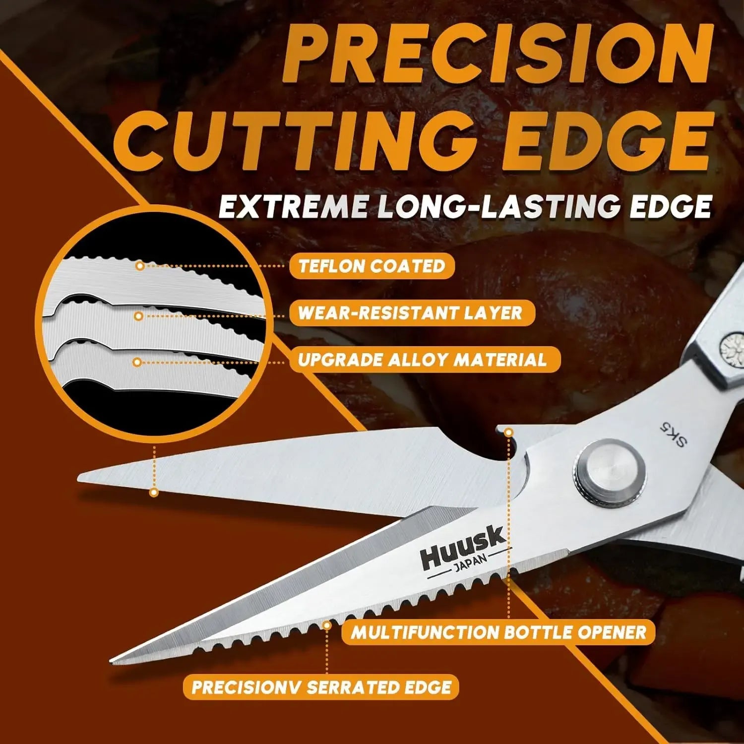 Multi-purpose kitchen scissors