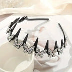 Wavy Crystal Headband Set, Plain Unisex Hair Accessory, Lightweight Wave-Shape Band with Sparkling Crystal Accents, Non-Slip Secure Grip, Ideal for Weddings & Everyday Wear,summervibes