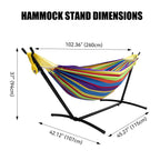 SummerVibes Hammock with Stand Included 450lb Capacity Steel Stand, Premium Carry Bag Included and Two Anti Roll Balance Beam
