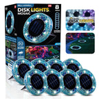 Solar Outdoor Mosaic Disk Lights, Waterproof Decorative Pathway LED Light, Auto On/Off