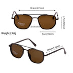 Fashionable Geometric Double-Beam Sunglasses, 2026 Fall/Summer Trends, High Quality Lightweight Durable Sunglasses, Men's Fashion Accessory, Boyfriend Birthday Gift, Gifts for Men's Travel Back to School