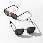 Fashionable Geometric Double-Beam Sunglasses, 2026 Fall/Summer Trends, High Quality Lightweight Durable Sunglasses, Men's Fashion Accessory, Boyfriend Birthday Gift, Gifts for Men's Travel Back to School