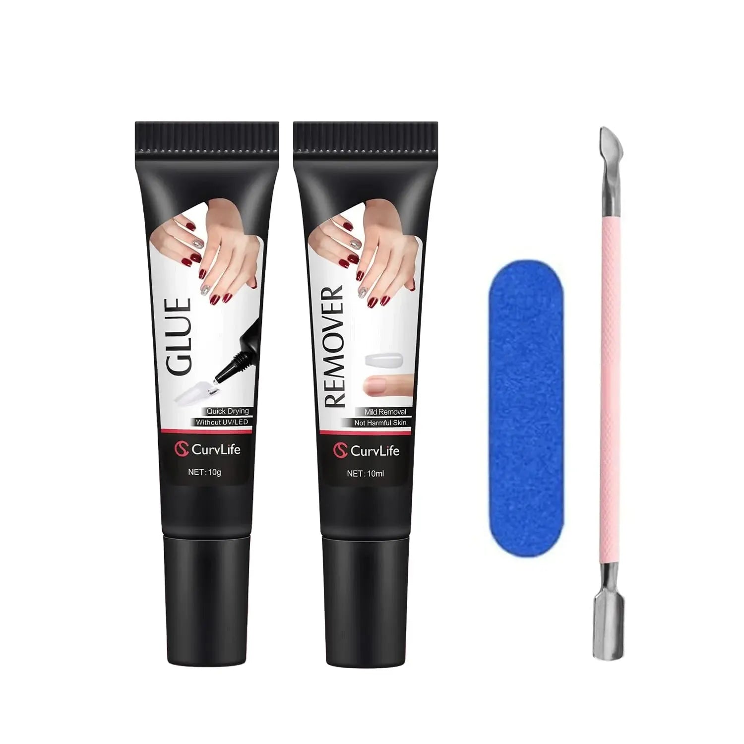 Newly Upgraded 10g Quick-Drying Semi-Solid Nail Glue with 10ml Remover – Long-Lasting Adhesive Gel for Press-On Nails, Acrylic Tips, and Salon-Quality Nail Kits – Easy Application, No UV Lamp Needed for Home or Salon Use