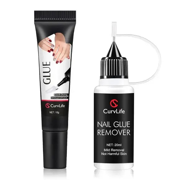 Newly Upgraded 10g Quick-Drying Semi-Solid Nail Glue with 10ml Remover – Long-Lasting Adhesive Gel for Press-On Nails, Acrylic Tips, and Salon-Quality Nail Kits – Easy Application, No UV Lamp Needed for Home or Salon Use