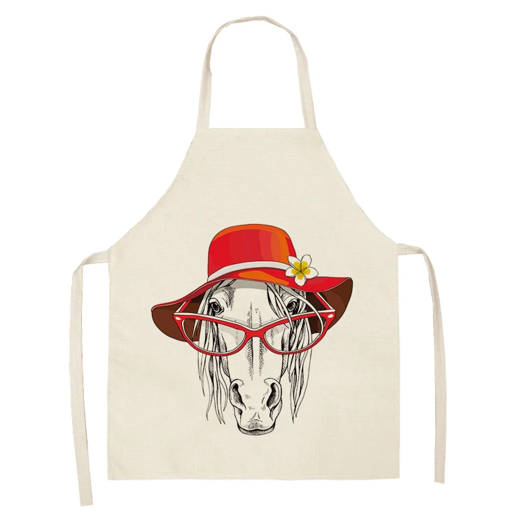 1Pc  Kitchen Sleeveless Chef Aprons For Women Cotton Linen Bibs Household Cleaning Pinafore Home Cooking Apron
