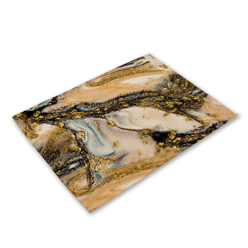Cup Mats Waterproof Drink Coaster kitchen Placemat Black Cotton Linen Heart Love Table Mats Nordic Western Placemat