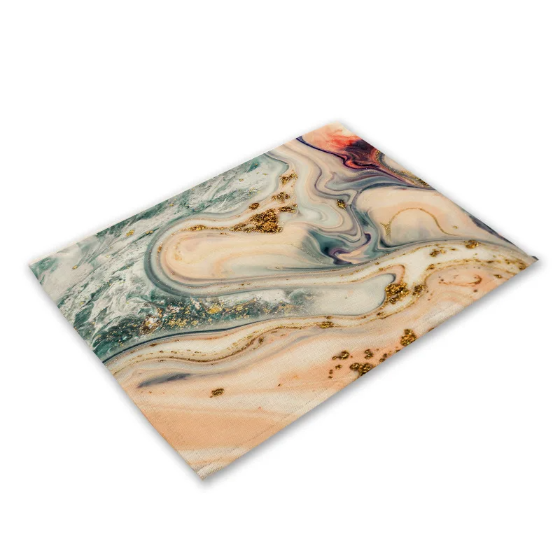 Cup Mats Waterproof Drink Coaster kitchen Placemat Black Cotton Linen Heart Love Table Mats Nordic Western Placemat