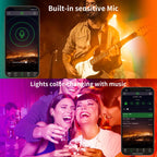 200FT 100FT 50FT Smart Led Strip Lights RGB Color Changing Time Setting Music Sync Strip Lights with both App and Remote Control for Bedroom Indoor Lighting, for Christmas Gifts