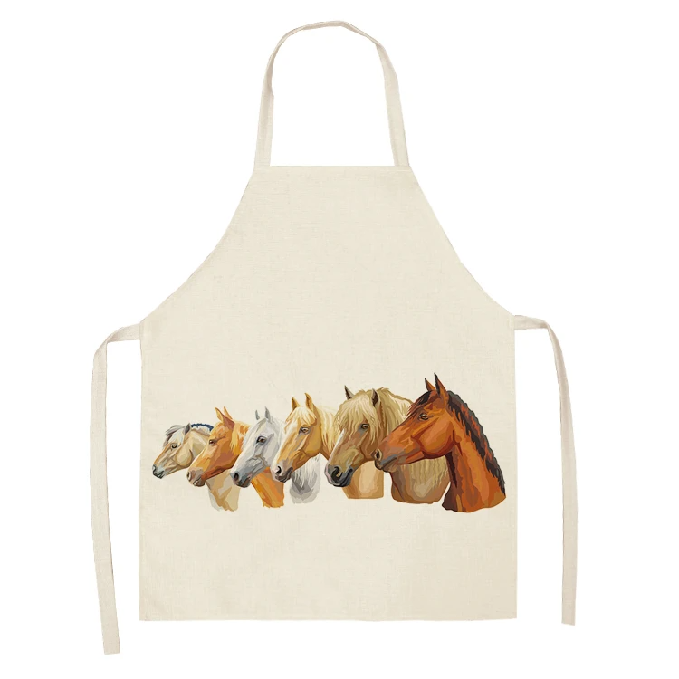 1Pc  Kitchen Sleeveless Chef Aprons For Women Cotton Linen Bibs Household Cleaning Pinafore Home Cooking Apron