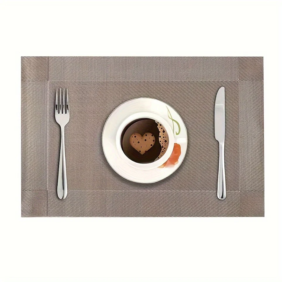 1pc square gold  solid color table mat decoration, coffee table mat, household bowl mat, dining table decoration