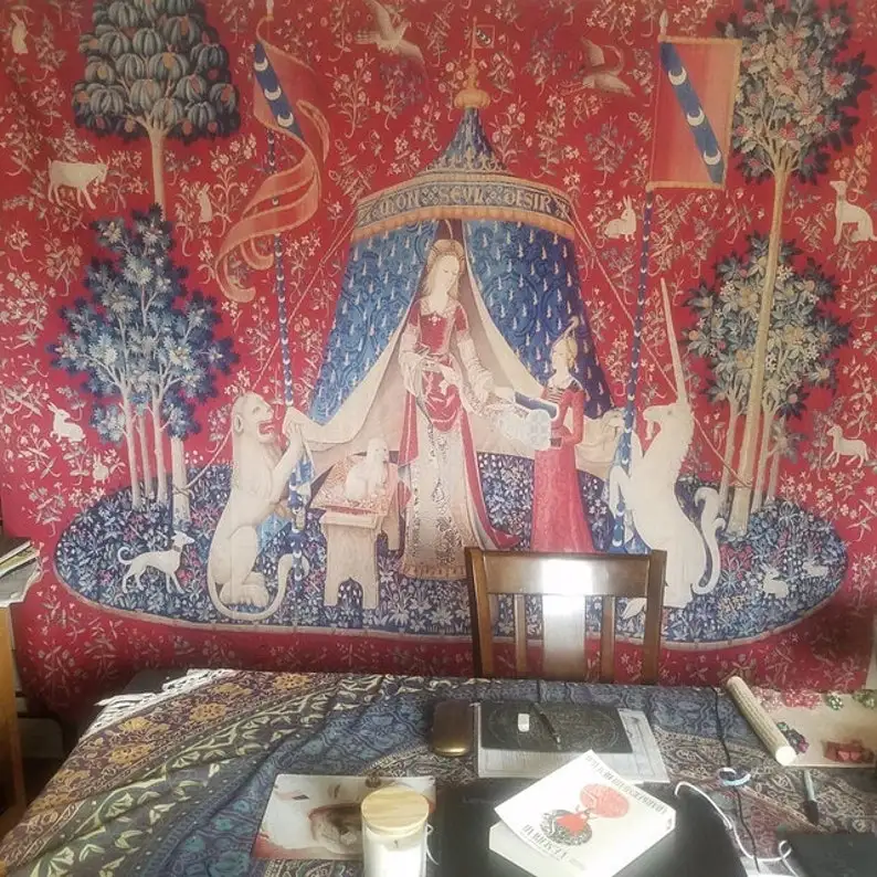 Lady With Unicorn Tapestry (Printed)