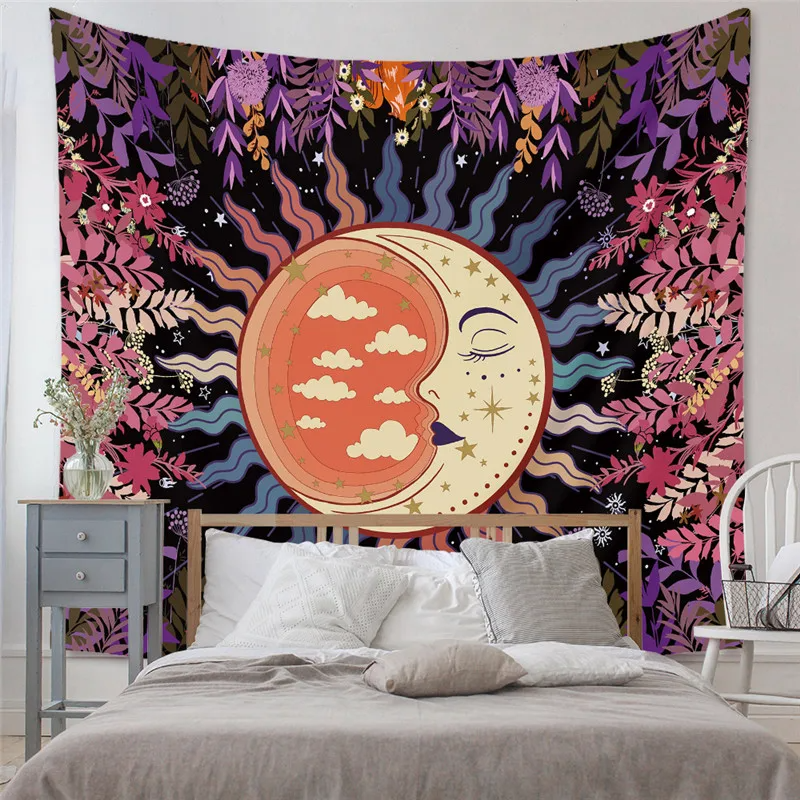 Boho Tarot Cards Tapestry Wall Hanging Mystery Home Zodiac Star Plate Sun And Moon Psychedelic Witchcraft Hippie Home Decor