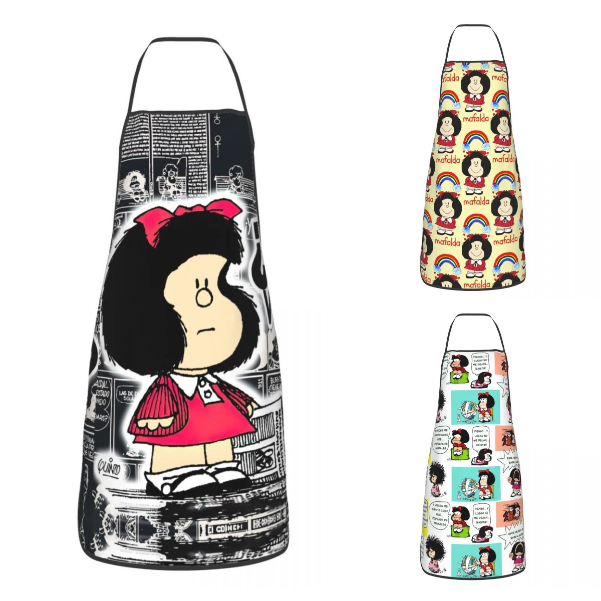 Custom Bib Aprons for Men Women Unisex Adult Chef Kitchen Cooking Cartoon  Comic Tablier Cuisine Painting
