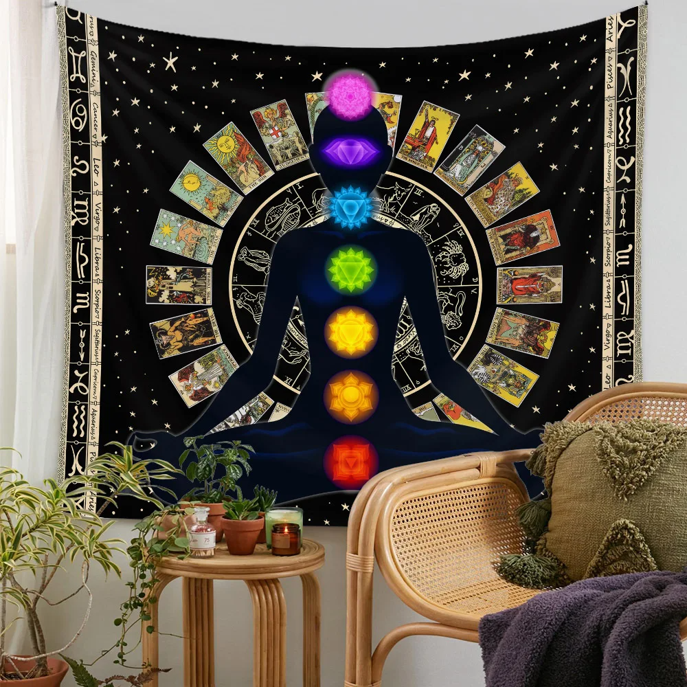 Moon Phase Tapestry Wall Hanging White Black Colorful Sun Mandala Tapestry Wall Hanging Celestial Wall Tapestry Hippie Wall Carp