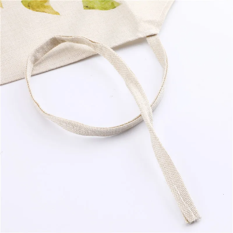 1PC Cotton Linen Apron Avocado Printed Kitchen Women Baking Waist Bib Home Cooking Brief Sleeveless Pinafore