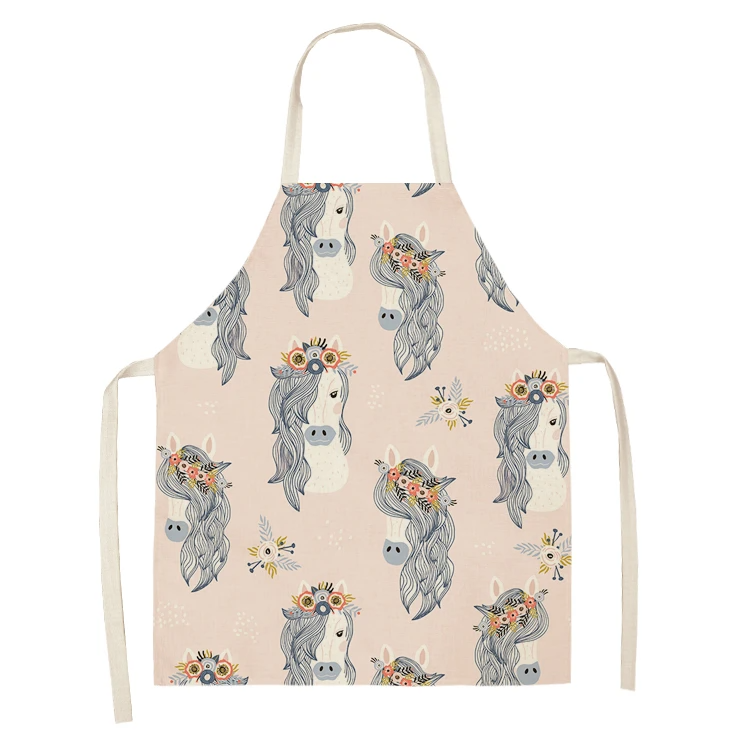 1Pc  Kitchen Sleeveless Chef Aprons For Women Cotton Linen Bibs Household Cleaning Pinafore Home Cooking Apron