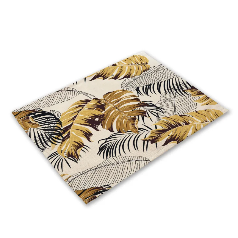 Cup Mats Waterproof Drink Coaster kitchen Placemat Black Cotton Linen Heart Love Table Mats Nordic Western Placemat