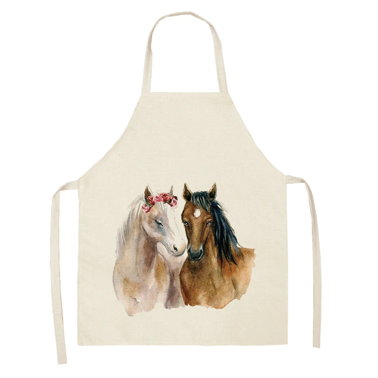 1Pc  Kitchen Sleeveless Chef Aprons For Women Cotton Linen Bibs Household Cleaning Pinafore Home Cooking Apron