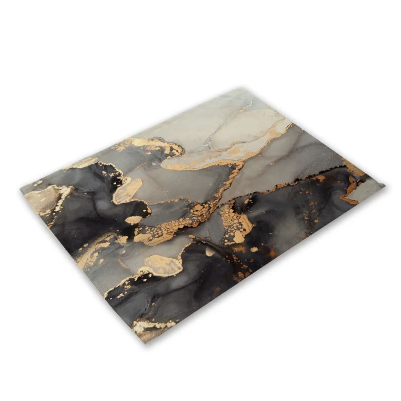 Cup Mats Waterproof Drink Coaster kitchen Placemat Black Cotton Linen Heart Love Table Mats Nordic Western Placemat