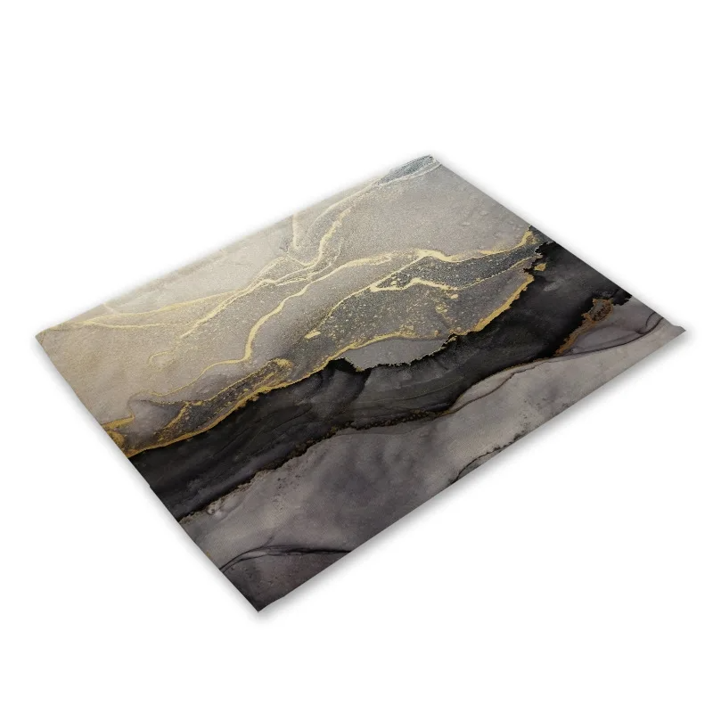 Cup Mats Waterproof Drink Coaster kitchen Placemat Black Cotton Linen Heart Love Table Mats Nordic Western Placemat